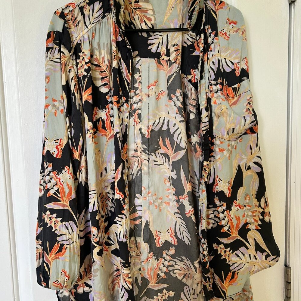 Free People Silk Blouse, Floral